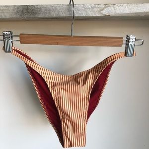 Striped High Waisted Swimsuit Bottoms